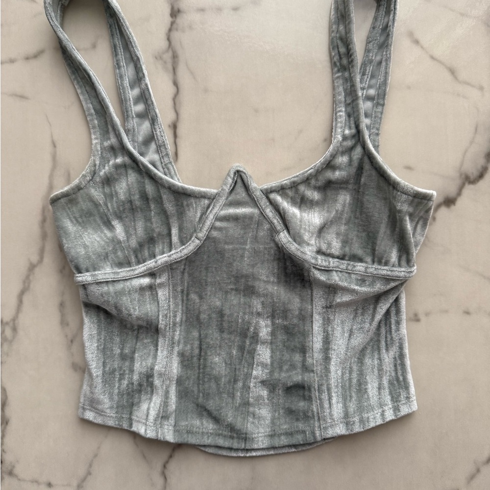 Urban Outfitters Silver Gray Bustier Tank Top